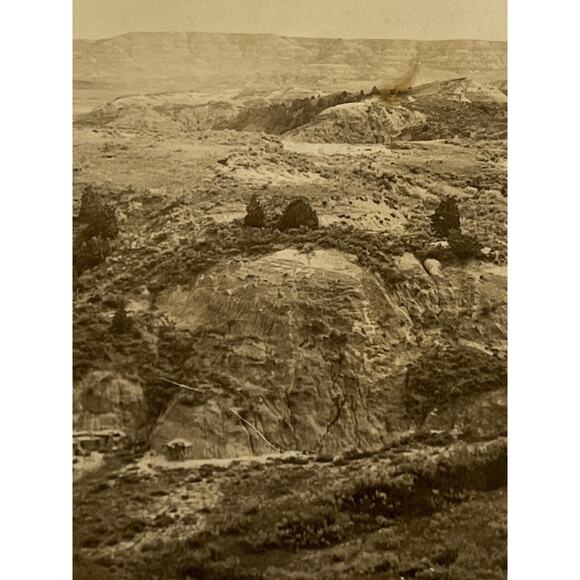 Vintage 1930 Ephemera RPPC Postcard Souvenir Badlands North Dakota Aerial View - Picture 1 of 5